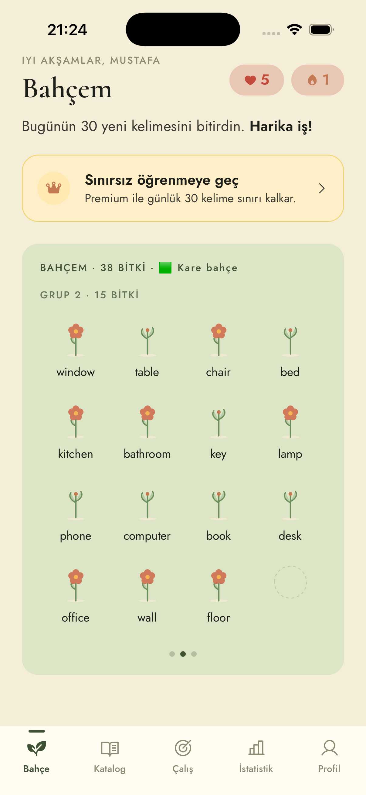 Tohum — Bahçem ekranı